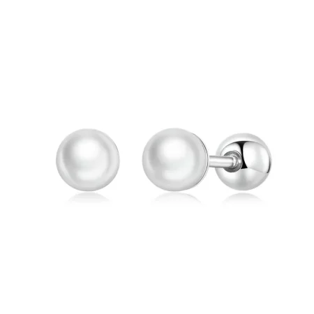 Pandora Style Pearl Stud Earrings - BSE630-AS