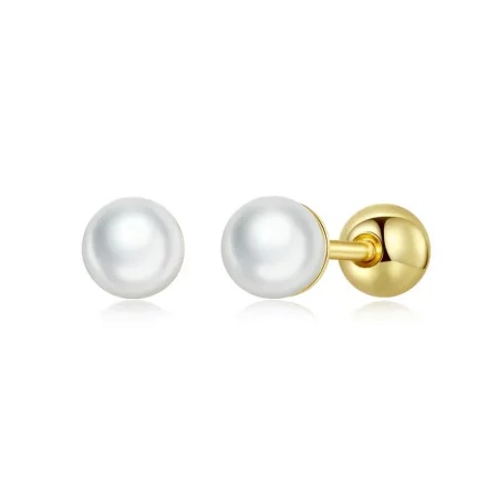 Pandora Style Pearl Stud Earrings - BSE630-BS