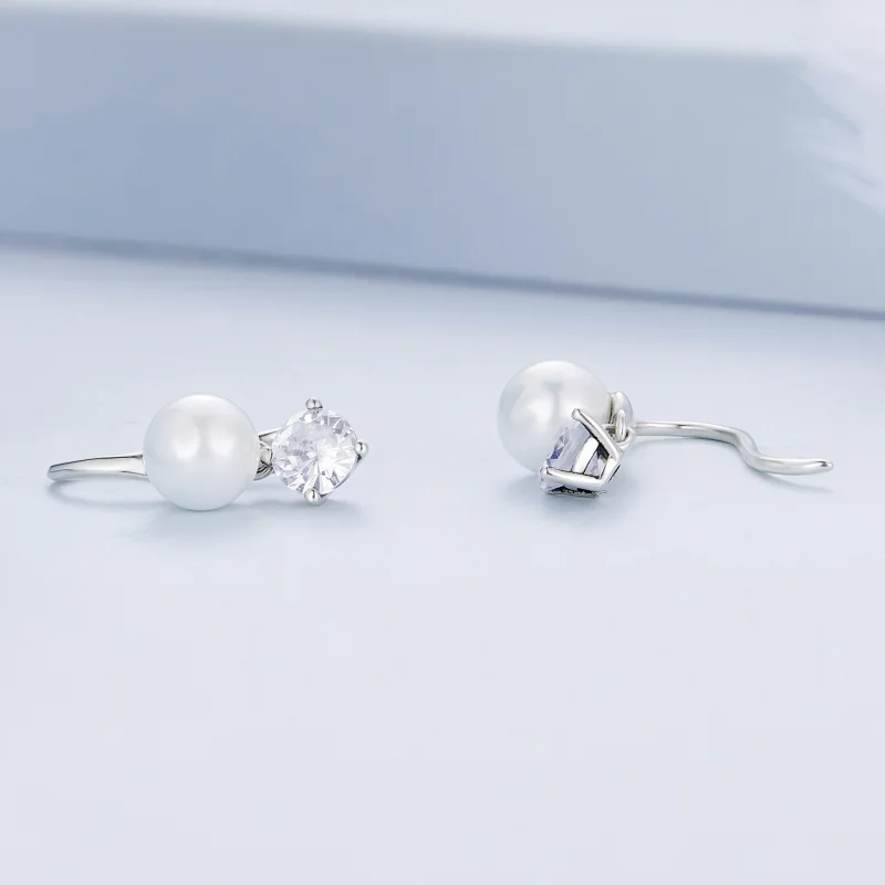 (image for) Pandora Style Pearl Stud Earrings - BSE684 - View 4