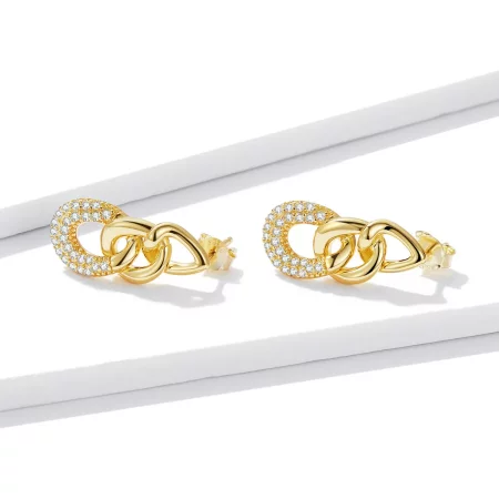 Pandora Style Personality Chain Stud Earrings - BSE545