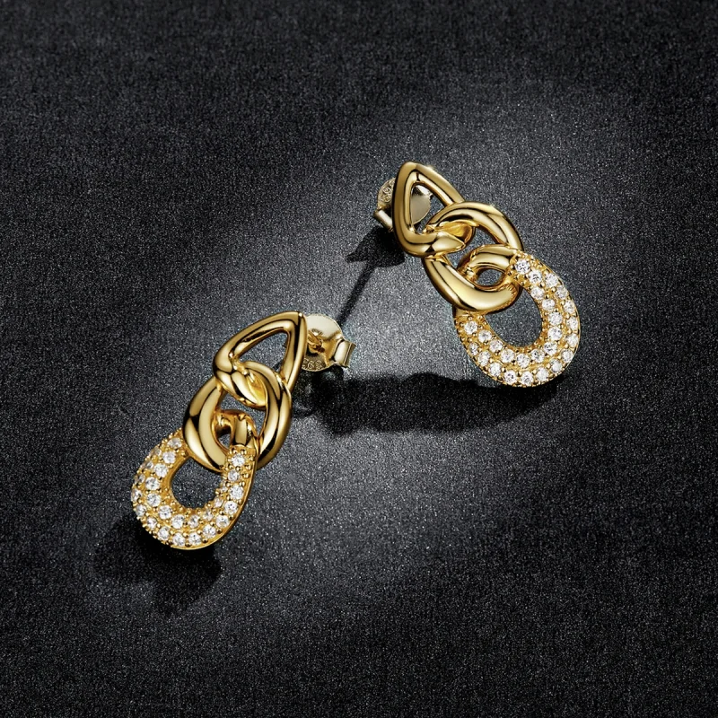 (image for) Pandora Style Personality Chain Stud Earrings - BSE545 - View 5