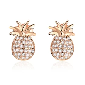 Pandora Style Pineapple Stud Earrings - SCE803