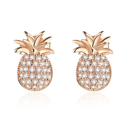 Pandora Style Pineapple Stud Earrings - SCE803