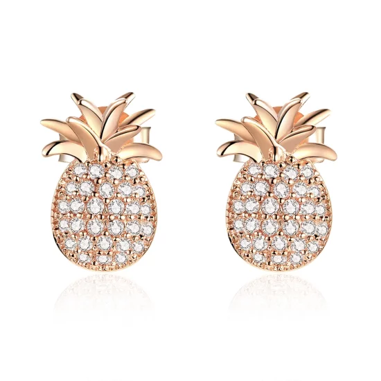 Pandora Style Pineapple Stud Earrings - SCE803