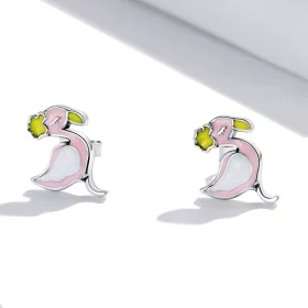 Pandora Style Pink Flamingo Stud Earrings - SCE1276 Pandora Style Pink Flamingo Stud Earrings - SCE1276
