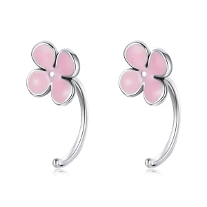 (image for) Pandora Style Pink Flowers Stud Earrings - SCE1286