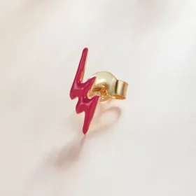 Pandora Style Pink Lightning Stud Earrings - SCE1236 Pandora Style Pink Lightning Stud Earrings - SCE1236