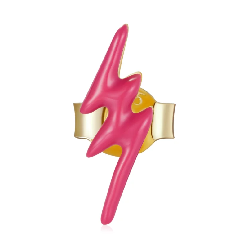 (image for) Pandora Style Pink Lightning Stud Earrings - SCE1236 - Product Image