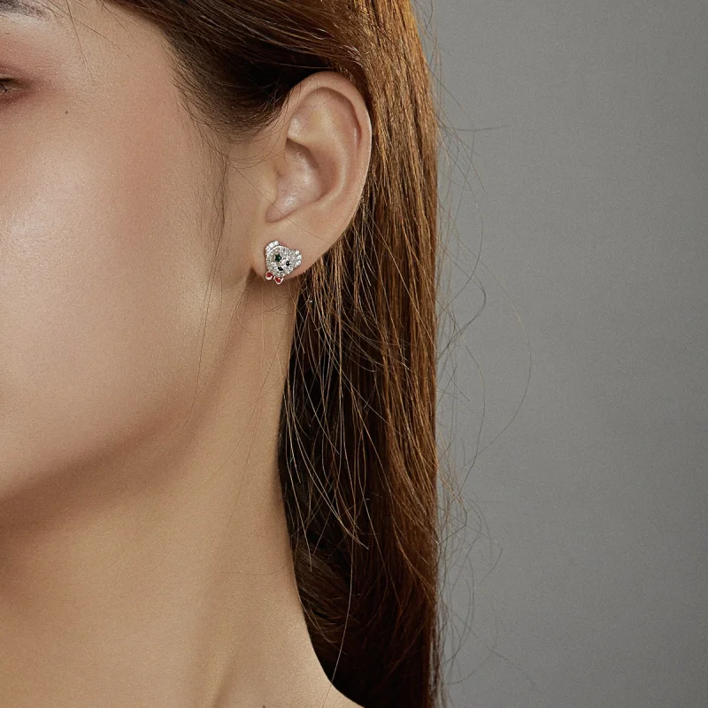 (image for) Pandora Style Playful Bear Stud Earrings - BSE437 - View 9