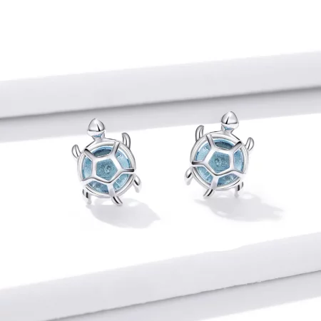 Pandora Style Playful Turtle Stud Earrings - BSE406