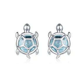 Pandora Style Playful Turtle Stud Earrings - BSE406 Pandora Style Playful Turtle Stud Earrings - BSE406