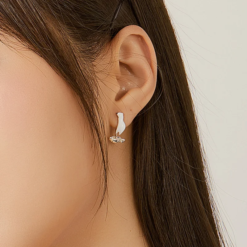 (image for) Pandora Style Polar Bear On Cracked Ice Stud Earrings - BSE347 - View 7