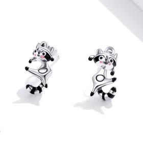Pandora Style Raccoon Stud Earrings - SCE990 Pandora Style Raccoon Stud Earrings - SCE990