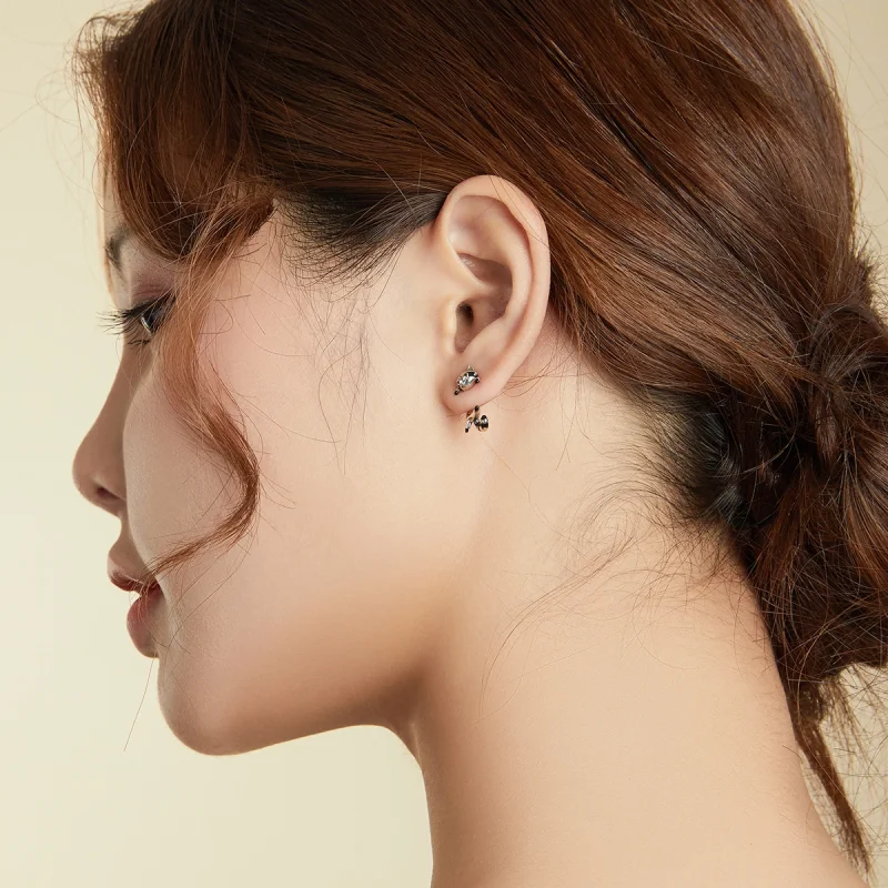 (image for) Pandora Style Raccoon Stud Earrings - SCE990 - View 5