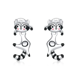(image for) Pandora Style Raccoon Stud Earrings - SCE990