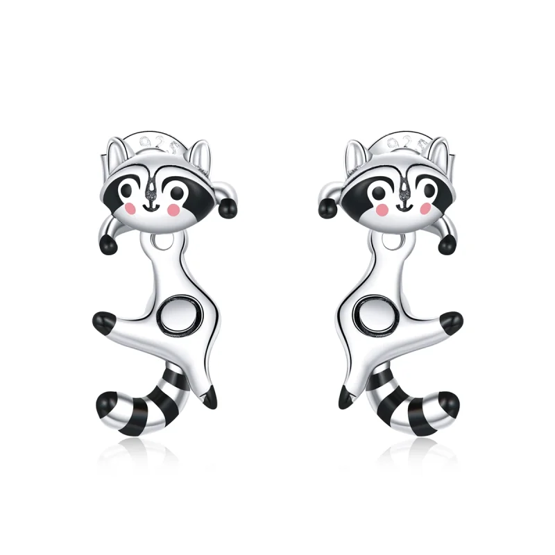 (image for) Pandora Style Raccoon Stud Earrings - SCE990 - Product Image