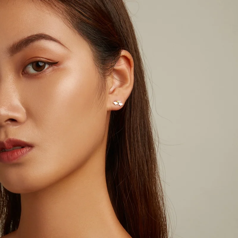 (image for) Pandora Style Rainbow Clouds Stud Earrings - SCE1339 - View 5