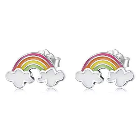Pandora Style Rainbow Clouds Stud Earrings - SCE1339