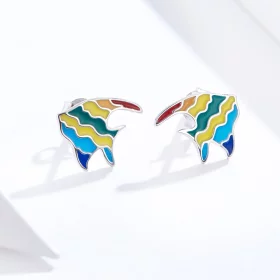 Pandora Style Rainbow Fish Stud Earrings - SCE824 Pandora Style Rainbow Fish Stud Earrings - SCE824