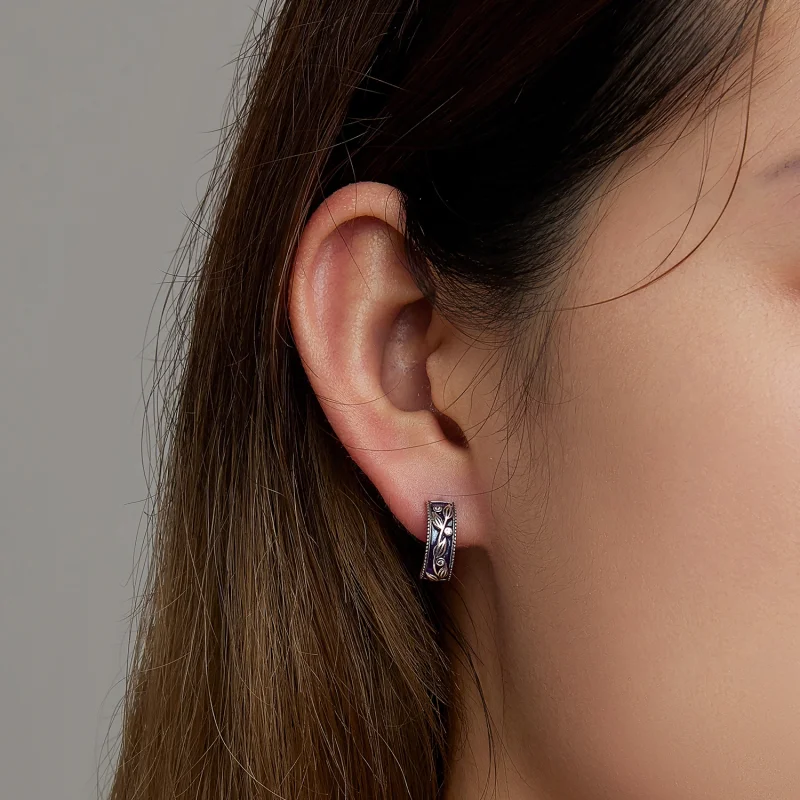 (image for) Pandora Style Retro Pattern Stud Earrings - SCE1415 - View 7