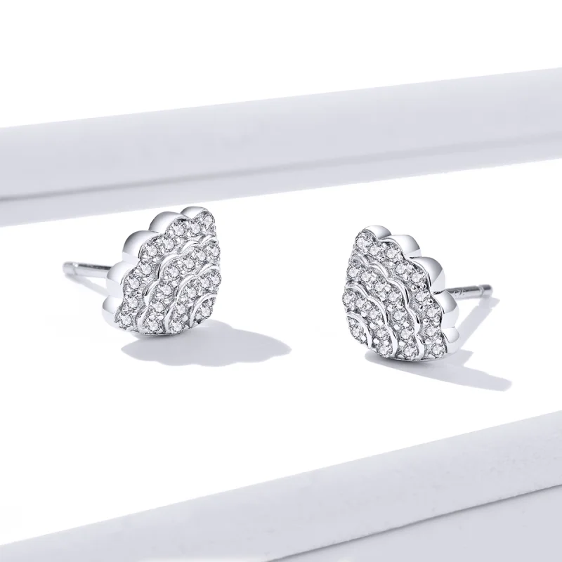 (image for) Pandora Style Romantic Shell Stud Earrings - BSE342 - View 2