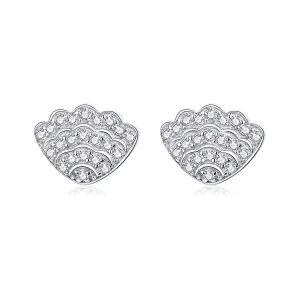 Pandora Style Romantic Shell Stud Earrings - BSE342 (image for) Pandora Style Romantic Shell Stud Earrings - BSE342