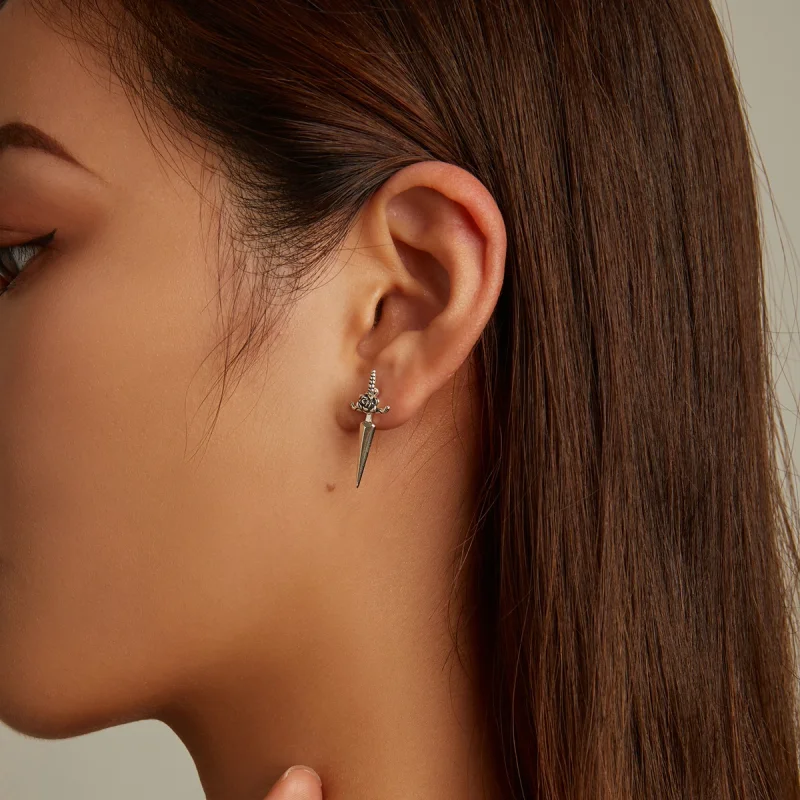 (image for) Pandora Style Rose Dagger Stud Earrings - SCE1349 - View 8