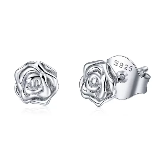 Pandora Style Rose Story Stud Earrings - BSE012