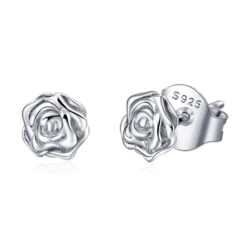 (image for) Pandora Style Rose Story Stud Earrings - BSE012 - Product Image