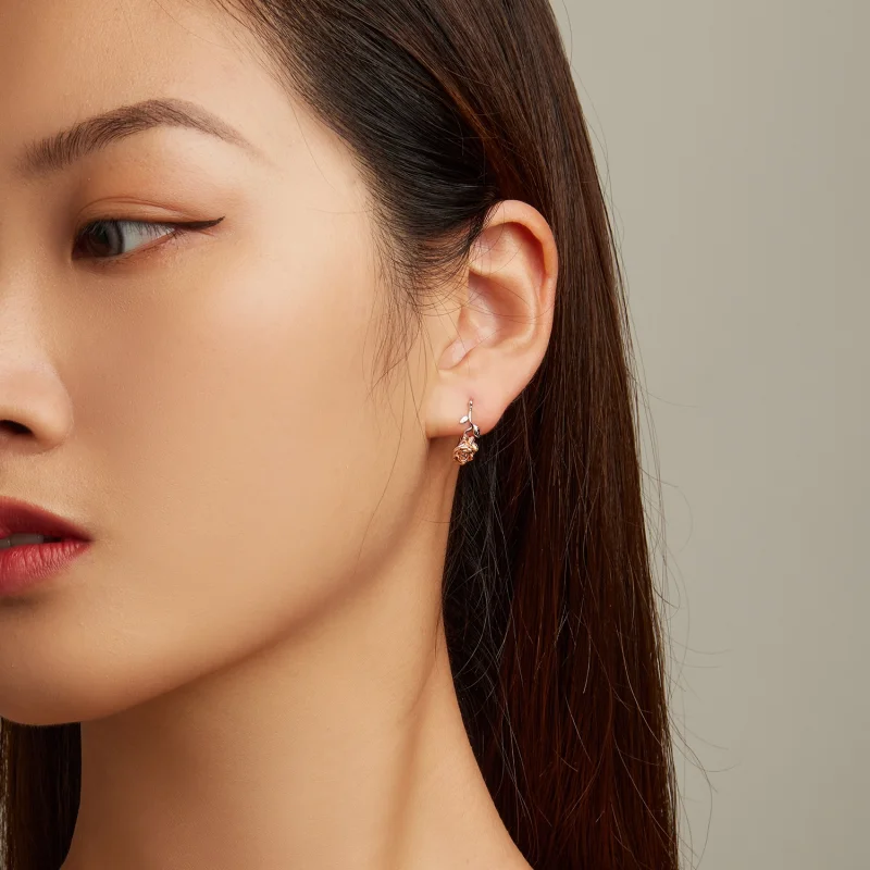 (image for) Pandora Style Rose Stud Earrings - BSE682 - View 6