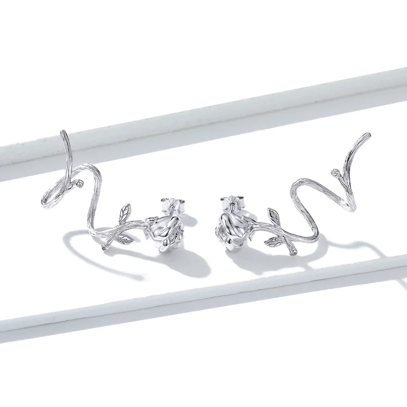 (image for) Pandora Style Roses Stud Earrings - BSE238 - View 2