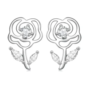 (image for) Pandora Style Roses Stud Earrings - BSE714