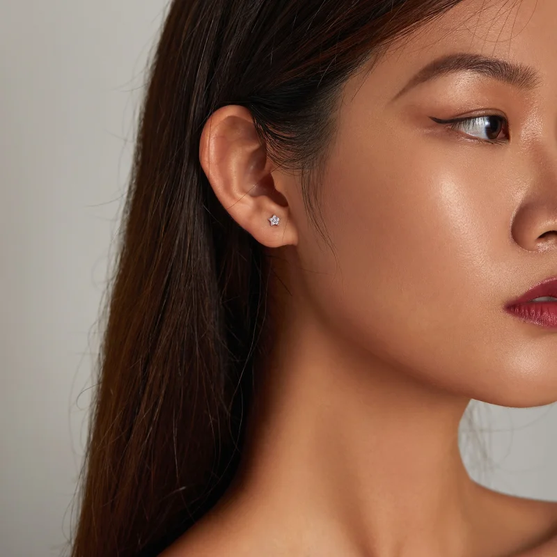 (image for) Pandora Style Shining Star Stud Earrings - SCE1297 - View 7