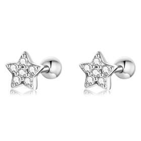 Pandora Style Shining Star Stud Earrings - SCE1297