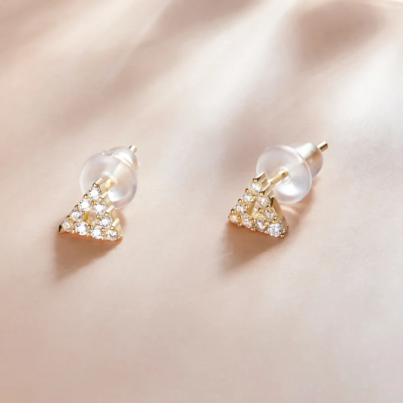 (image for) Pandora Style Shining Triangle Stud Earrings - SCE1220 - View 2
