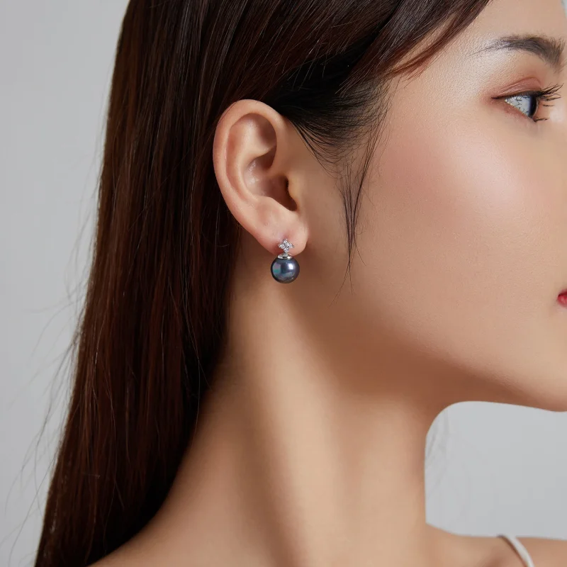 (image for) Pandora Style Shiny Beads Stud Earrings - BSE498 - View 7