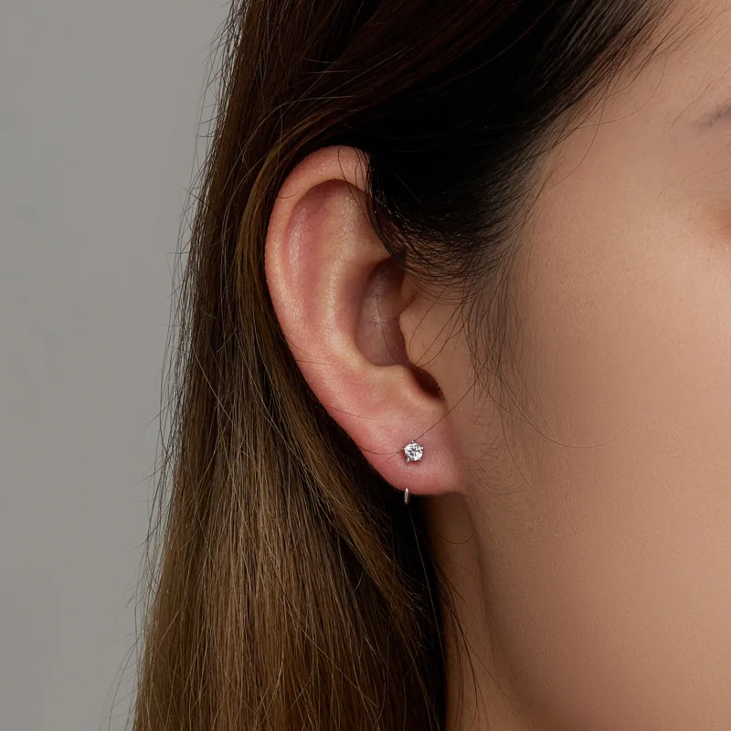 (image for) Pandora Style Simple and Shining Stud Earrings - SCE1422 - View 6