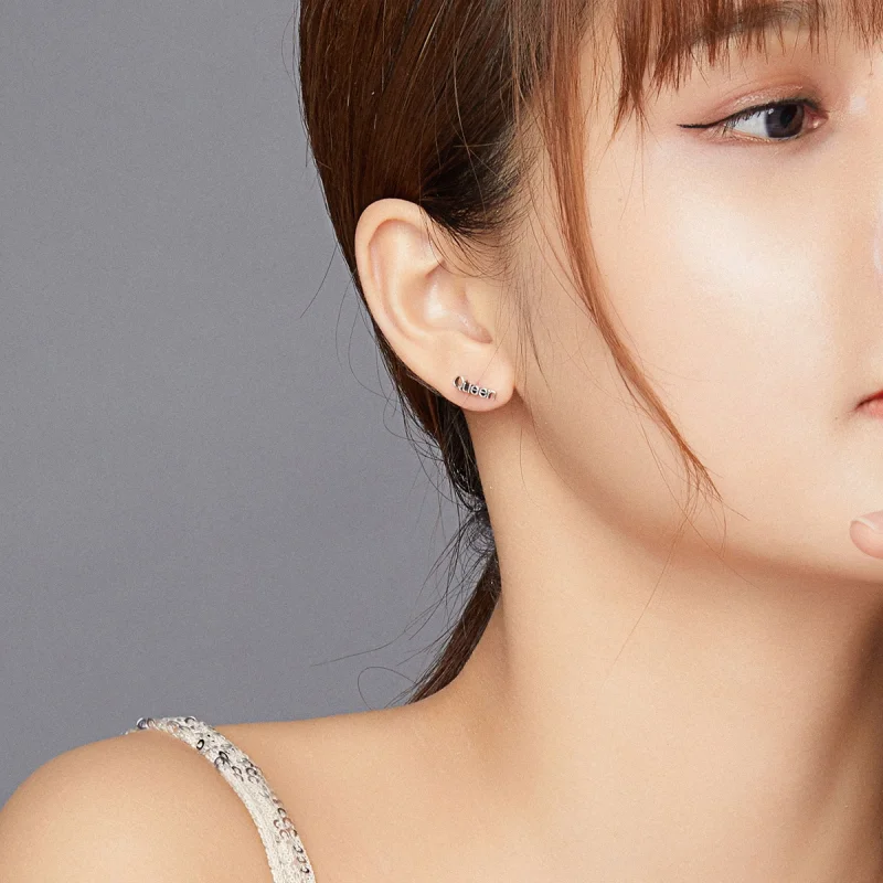 (image for) Pandora Style Simple Crown Stud Earrings - SCE934 - View 7