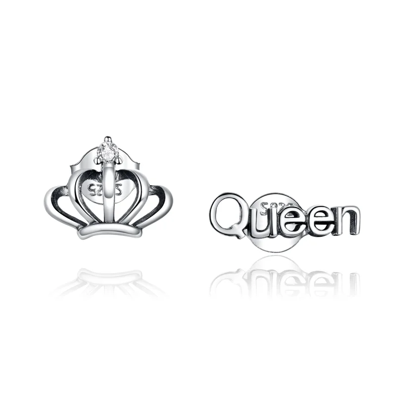 (image for) Pandora Style Simple Crown Stud Earrings - SCE934 - Product Image