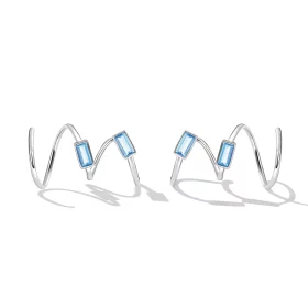 Pandora Style Simple Inlaid Stone Stud Earrings - SCE1463 Pandora Style Simple Inlaid Stone Stud Earrings - SCE1463