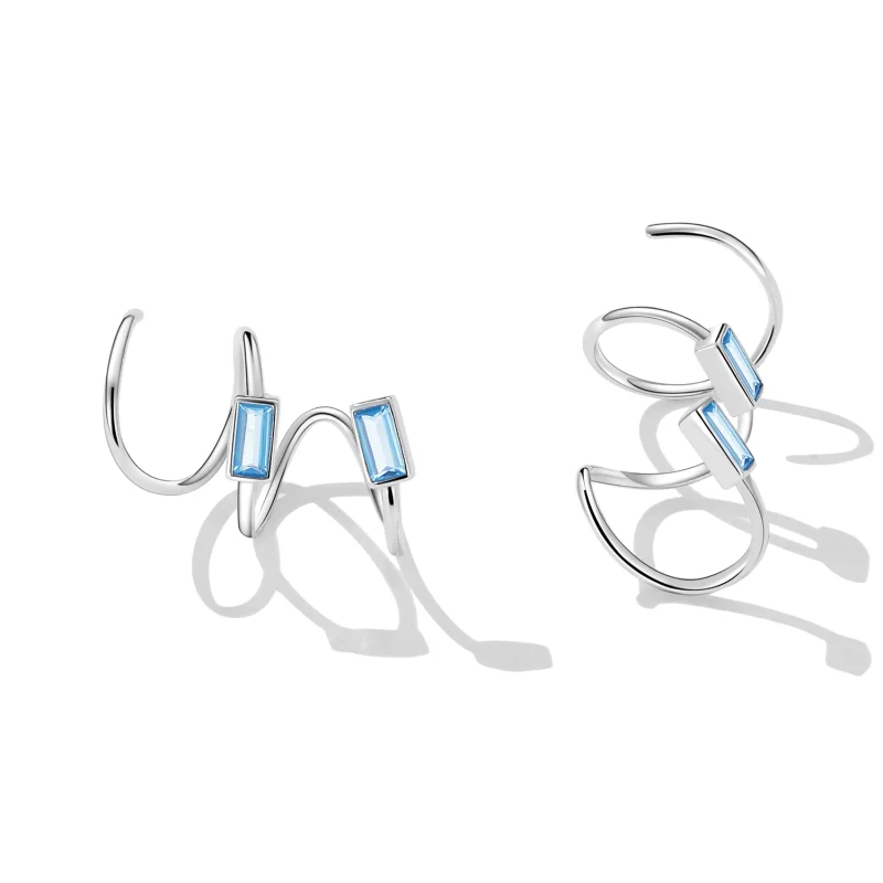 (image for) Pandora Style Simple Inlaid Stone Stud Earrings - SCE1463 - View 3