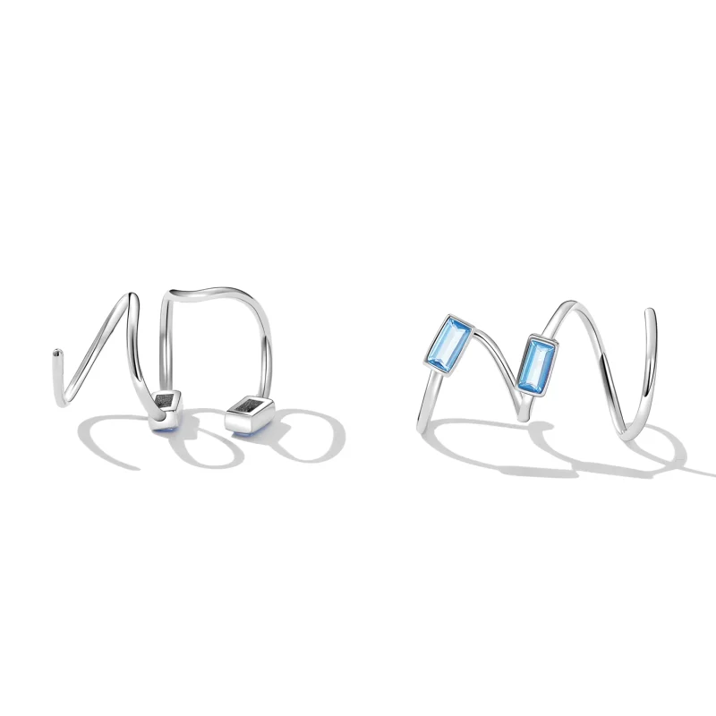 (image for) Pandora Style Simple Inlaid Stone Stud Earrings - SCE1463 - View 4