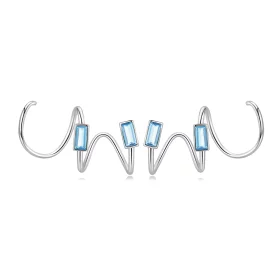 Pandora Style Simple Inlaid Stone Stud Earrings - SCE1463