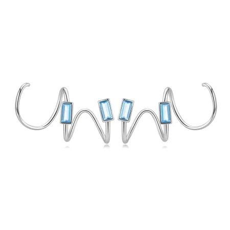 Pandora Style Simple Inlaid Stone Stud Earrings - SCE1463