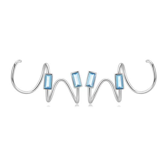 Pandora Style Simple Inlaid Stone Stud Earrings - SCE1463