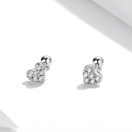 Pandora Style Simple Love Stud Earrings - SCE1298