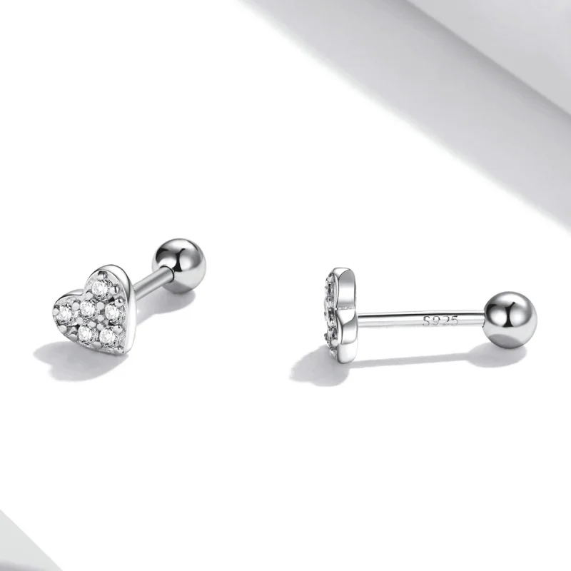 (image for) Pandora Style Simple Love Stud Earrings - SCE1298 - View 3