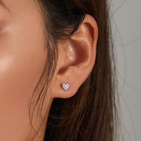 Pandora Style Simple Love Stud Earrings - SCE1298