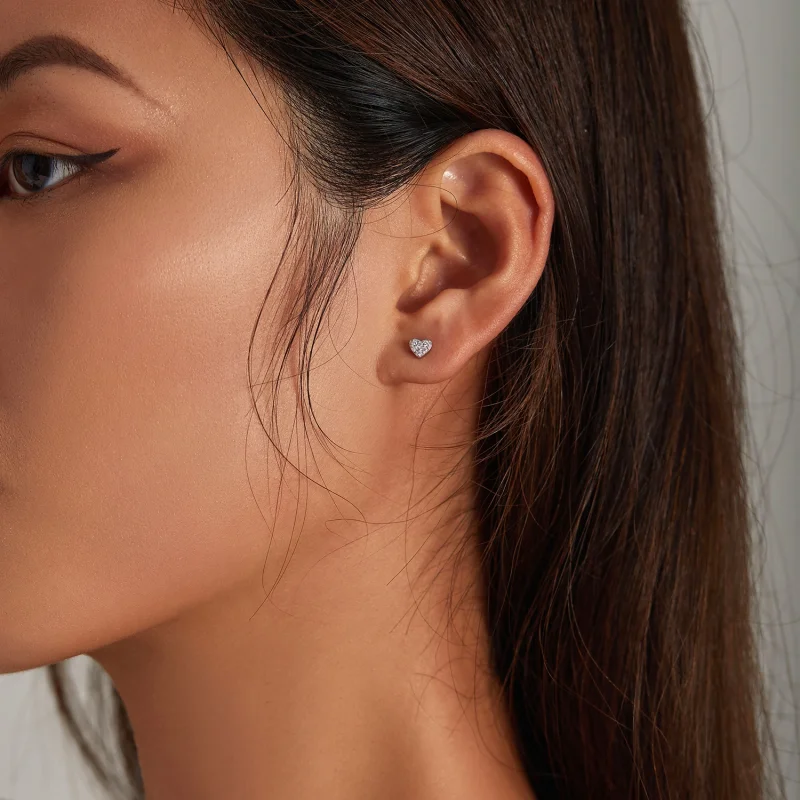 (image for) Pandora Style Simple Love Stud Earrings - SCE1298 - View 6