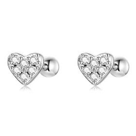 Pandora Style Simple Love Stud Earrings - SCE1298